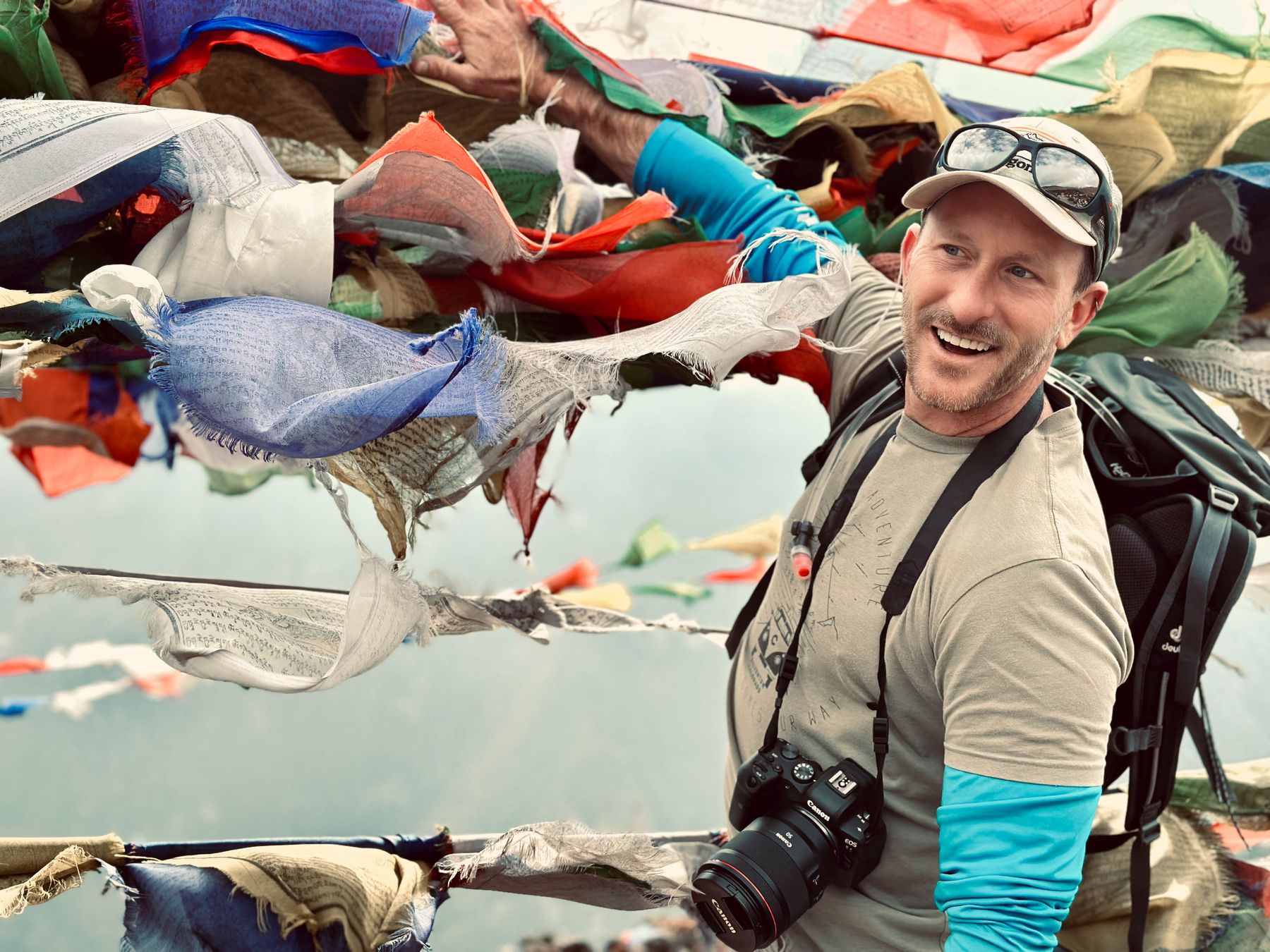 Me With Blowing Prayer Flags